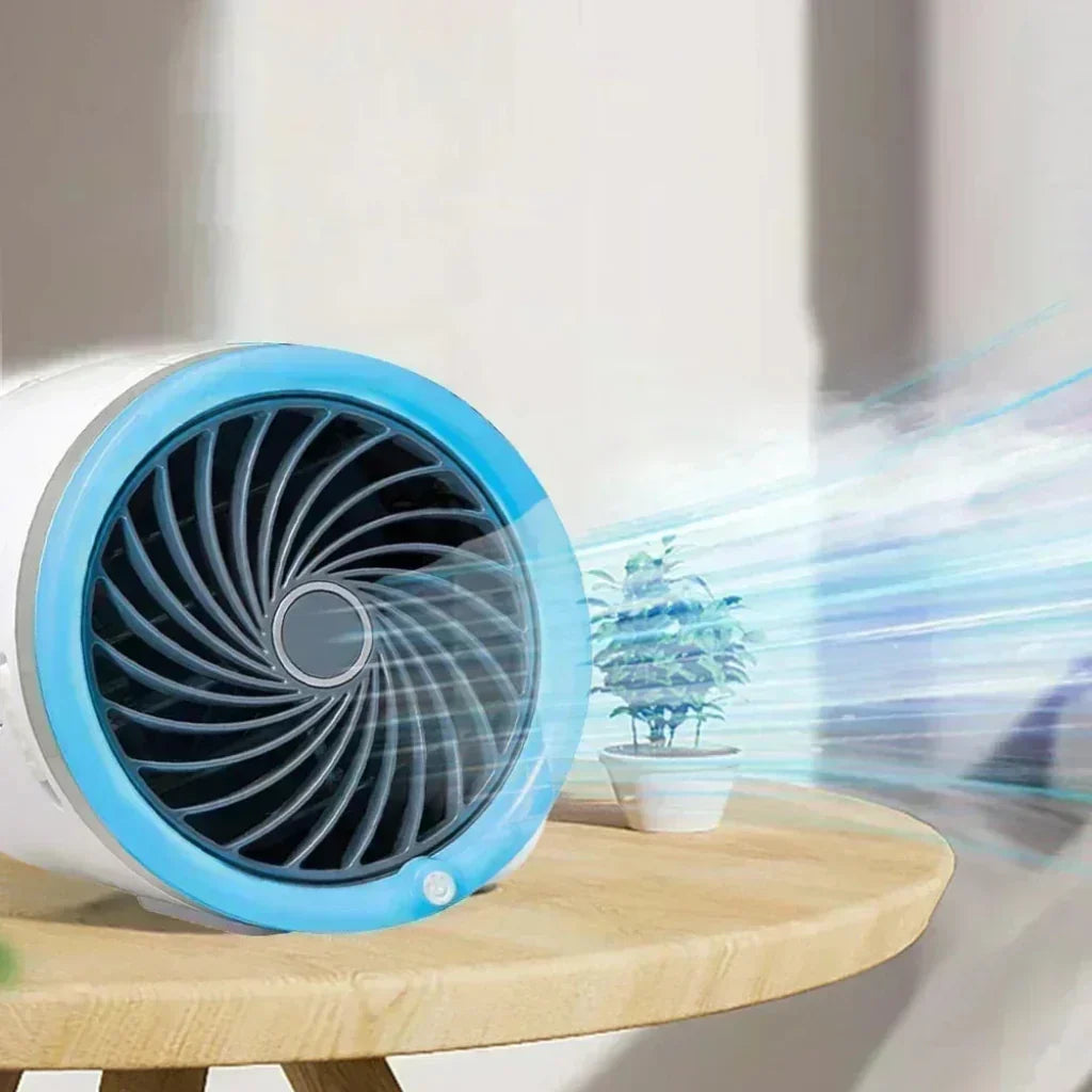 Beleuchteter tragbarer Ventilator mit Eisbeuteln zur Raumkühlung | Temsk