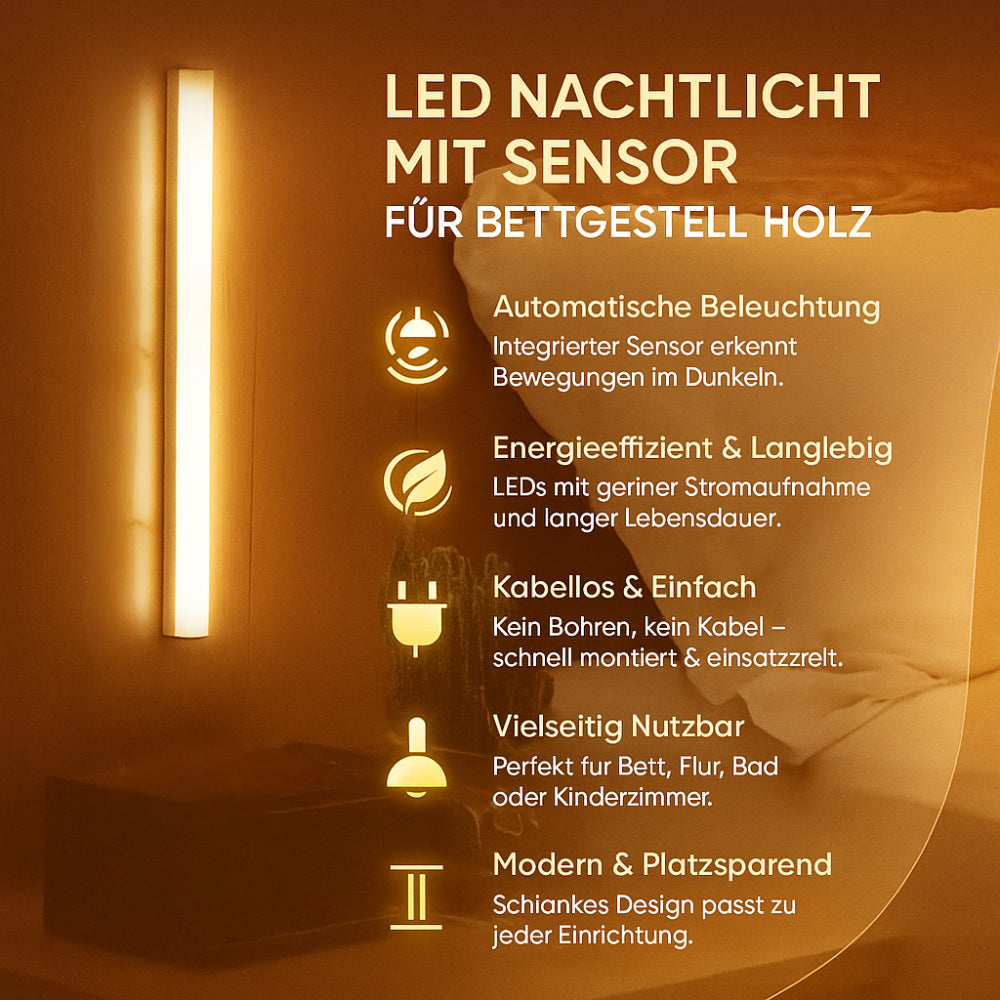 Wiederaufladbare kabellose Nachtlampe mit Bewegungssensor, tragbare LED | Temsk