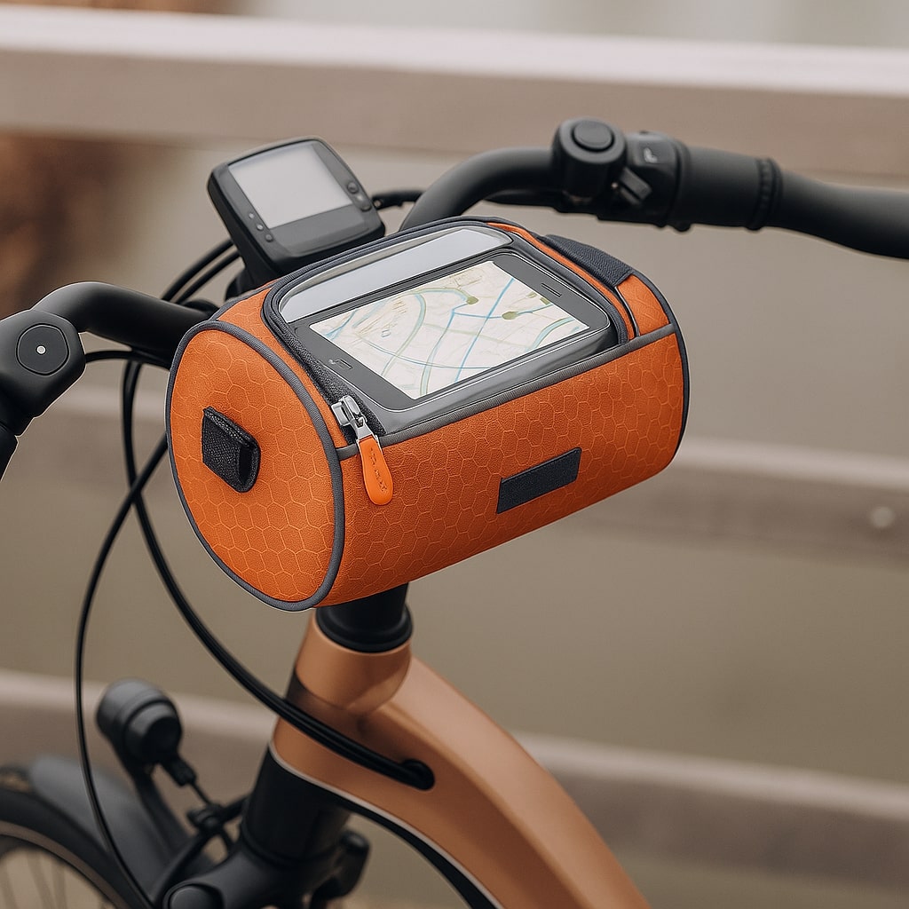 Vandtæt cykelstyrtaske med touchscreen telefonholder og opbevaring | Temsk