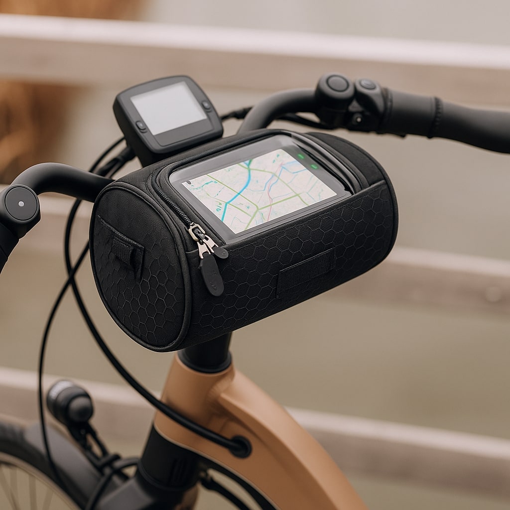 Vandtæt cykelstyrtaske med touchscreen telefonholder og opbevaring | Temsk