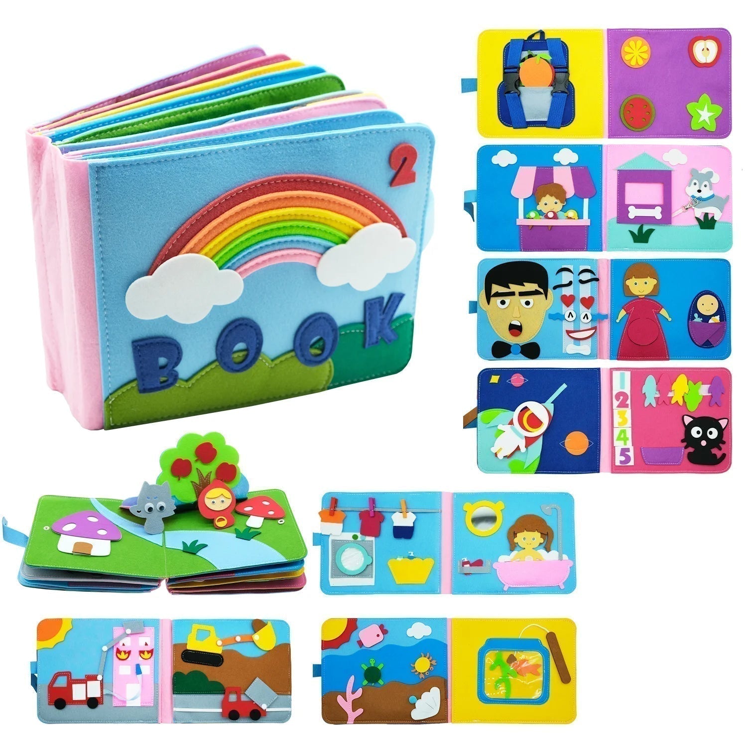 LumaNest Farm Life Felt Quiet Book For Babies With Fruit And Animals | Temsk