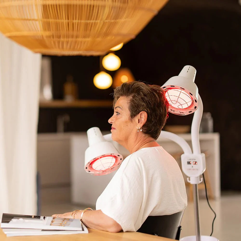 Dual-Head Infrared Heat Lamp for Home Therapy | Temsk