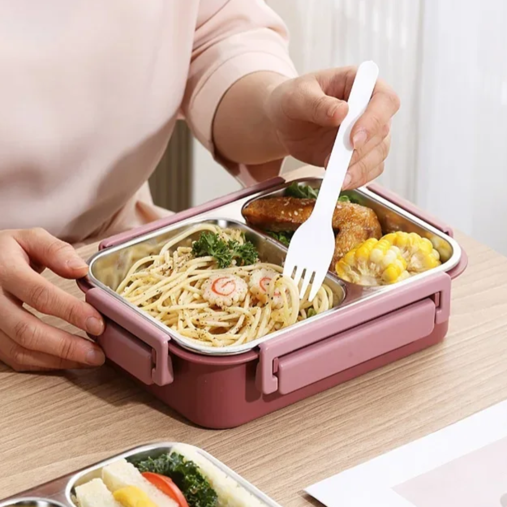 Stainless Steel Lunch Box With Bento Compartments For Meals | Temsk