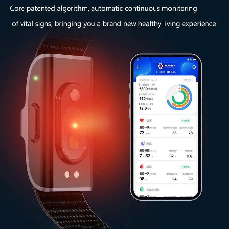 PulseGuard IP68 Fitness Tracker With Heart Rate And Blood Oxygen Monitoring | Temsk