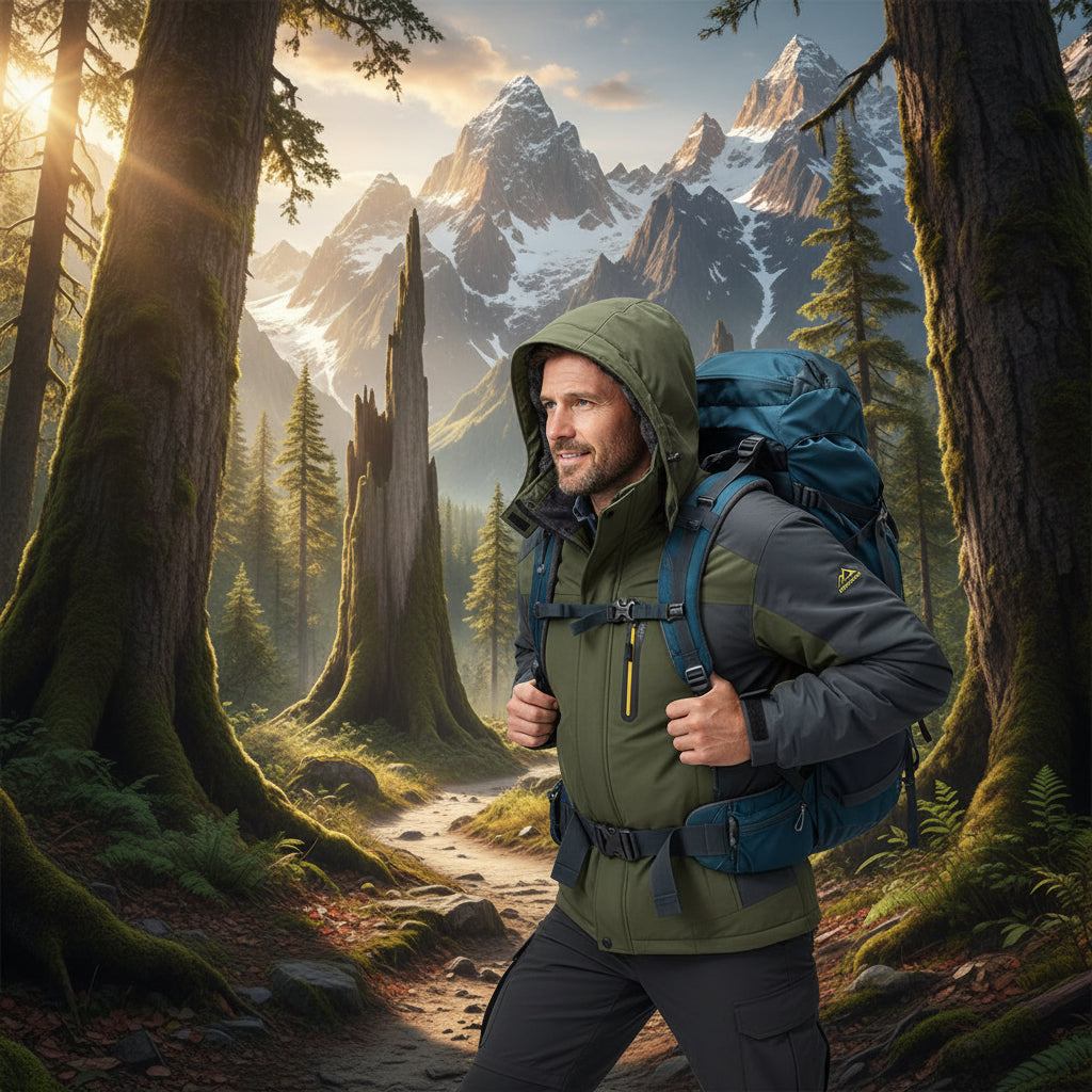 Herren wasserdichte Kapuzenjacke für Outdoor-Wetter | Temsk
