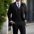 Slim Fit Herren Dreiteiliger formeller Anzug in Schwarz, Beige oder Grau | Temsk