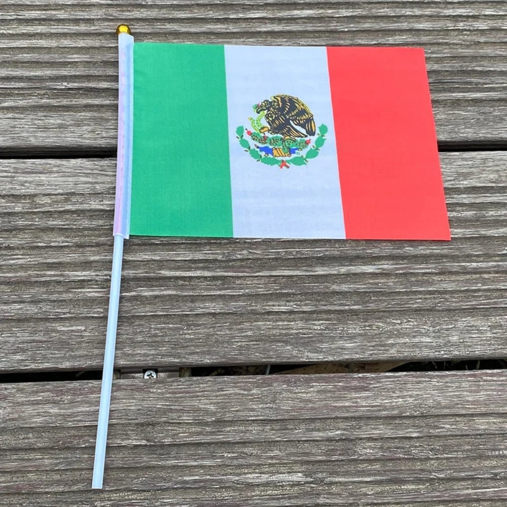 Mexikanische Handheld Mini-Flaggen für Veranstaltungen Festliches Feier-Set | Temsk