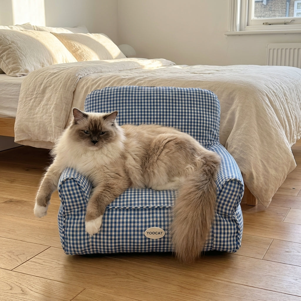 Miniature Armchair Cat Bed With Fabric and PP Cotton in Standard or Large Size | Temsk