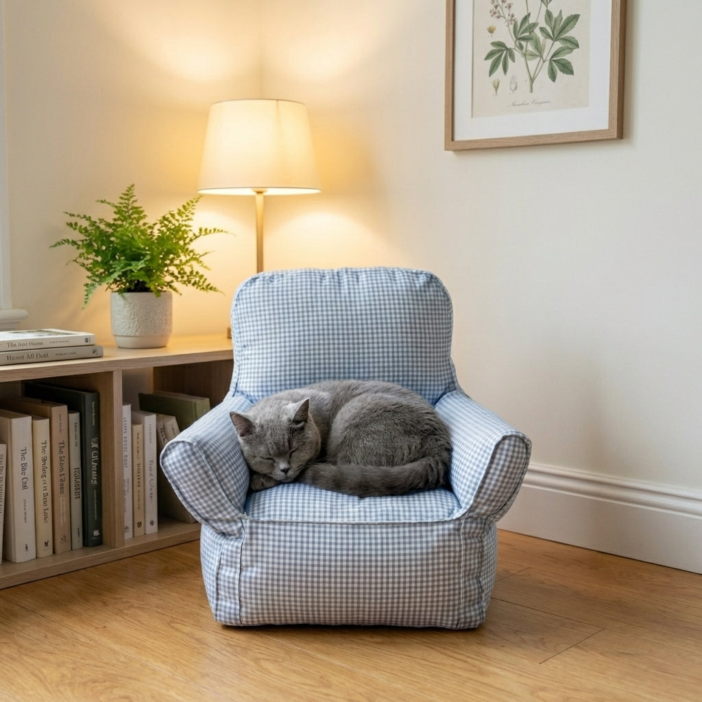 Miniature Armchair Cat Bed With Fabric and PP Cotton in Standard or Large Size | Temsk