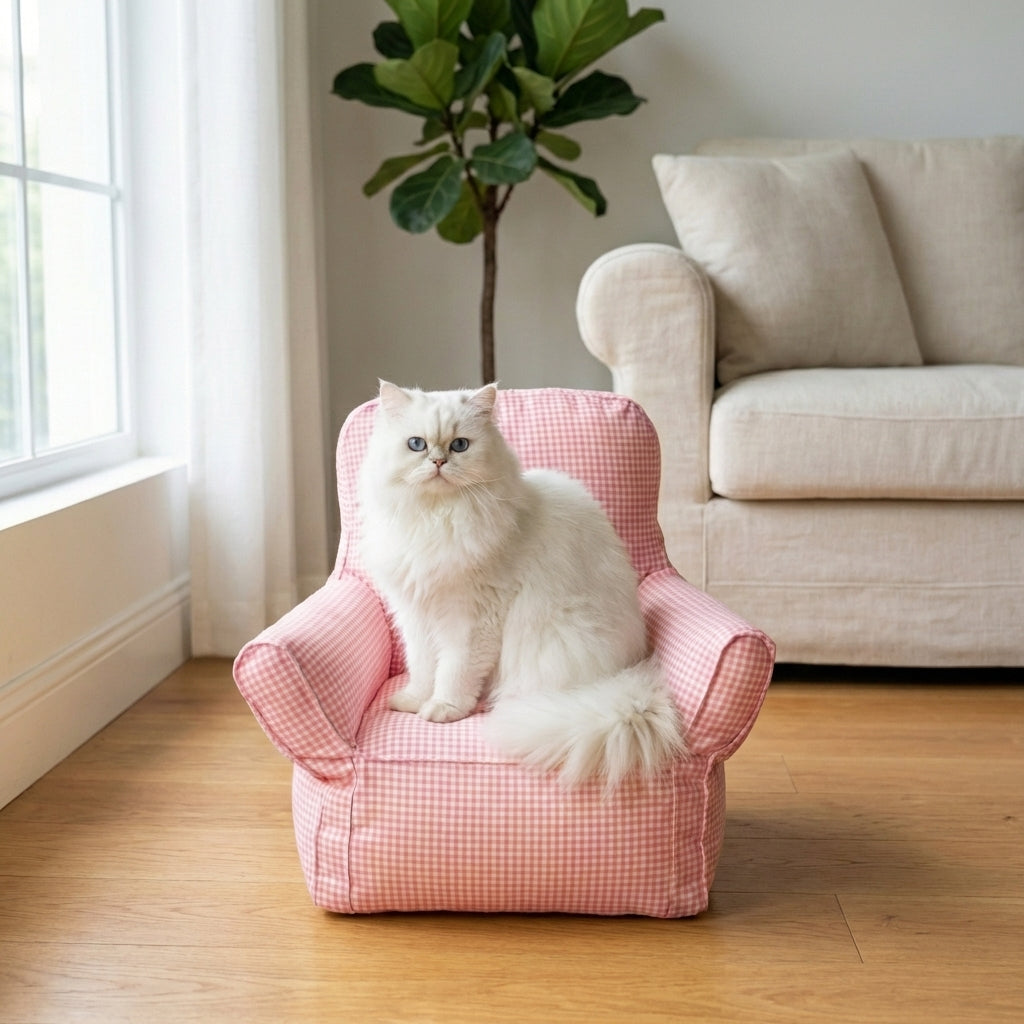 Miniature Armchair Cat Bed With Fabric and PP Cotton in Standard or Large Size | Temsk