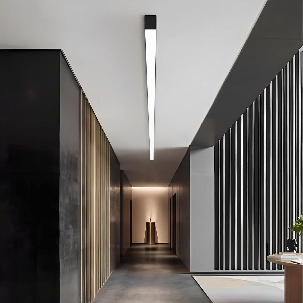 Black Aluminum Slim LED Ceiling Linear Light Dimmable For Living Room Bedroom | Temsk