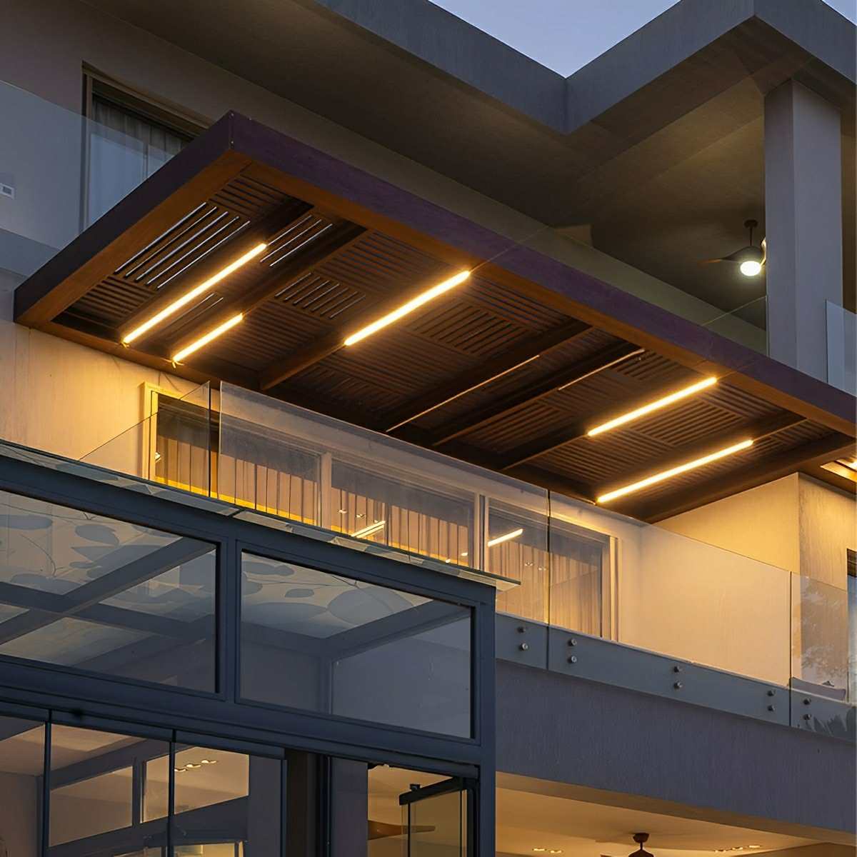 Black Aluminum Slim LED Ceiling Linear Light Dimmable For Living Room Bedroom | Temsk