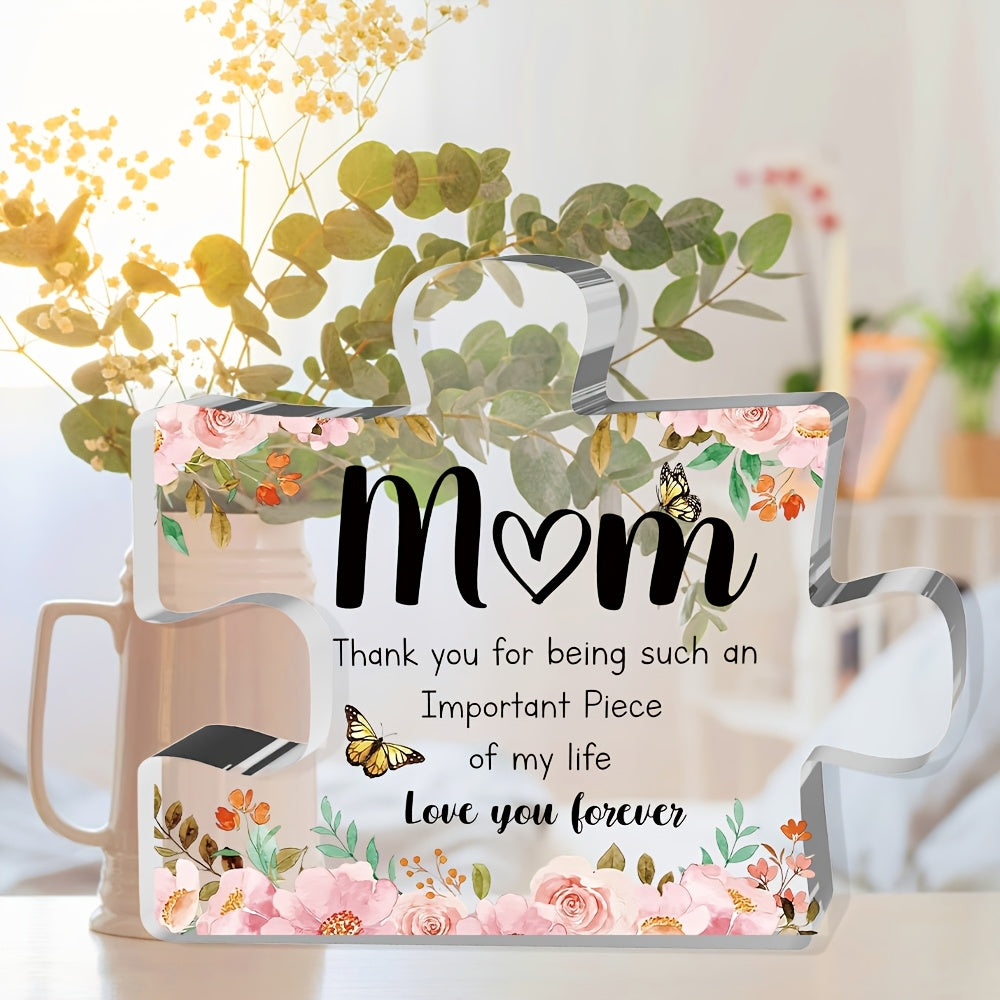 Mothers Day Floral Butterfly Acrylic Puzzle Keepsake For Display | Temsk