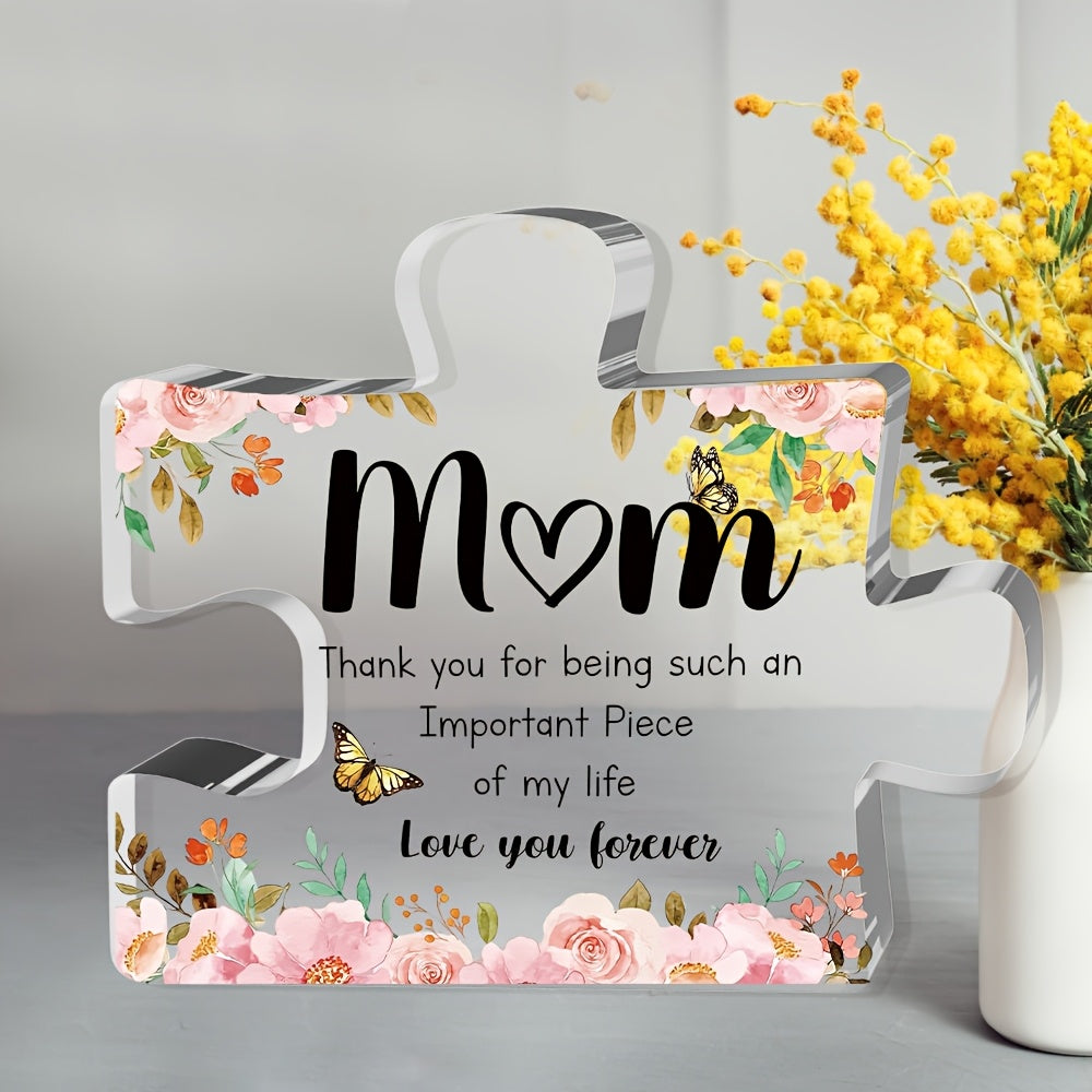 Mothers Day Floral Butterfly Acrylic Puzzle Keepsake For Display | Temsk