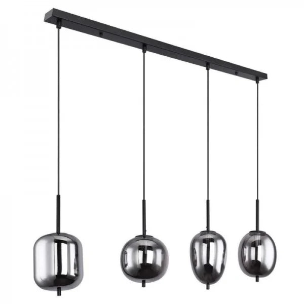 NoirLumen závěsná lampa s různými styly a kouřovými skleněnými miskami | Snurv | Temsk
