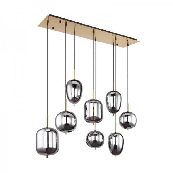 NoirLumen závěsná lampa s různými styly a kouřovými skleněnými miskami | Snurv | Temsk