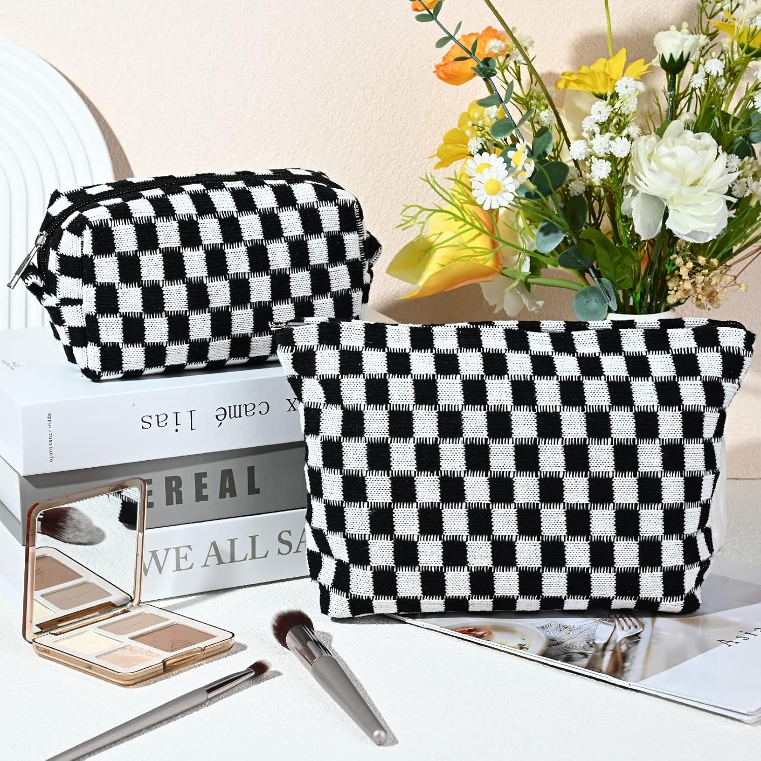 Must-Have Checked Make-up Bag Set | Temsk