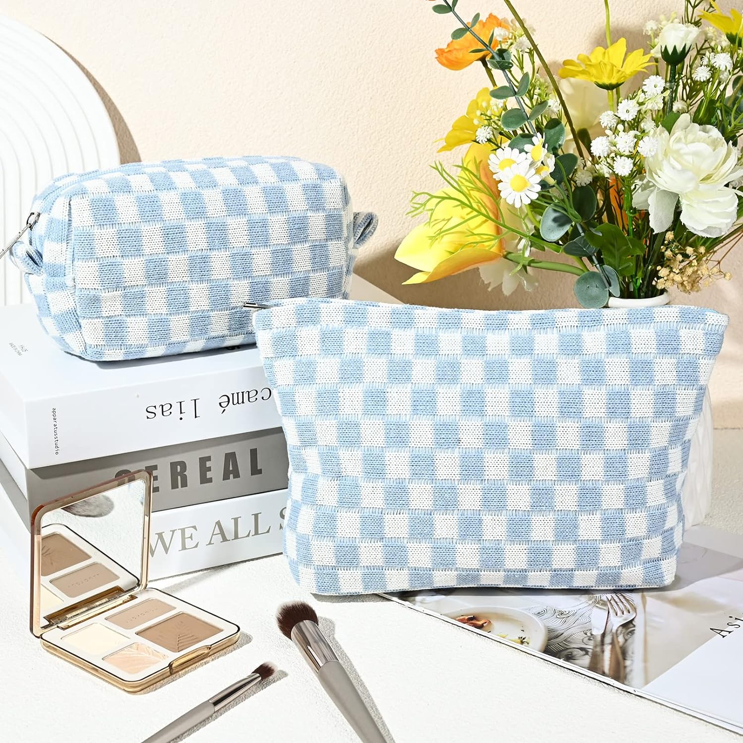 Must-Have Checked Make-up Bag Set | Temsk