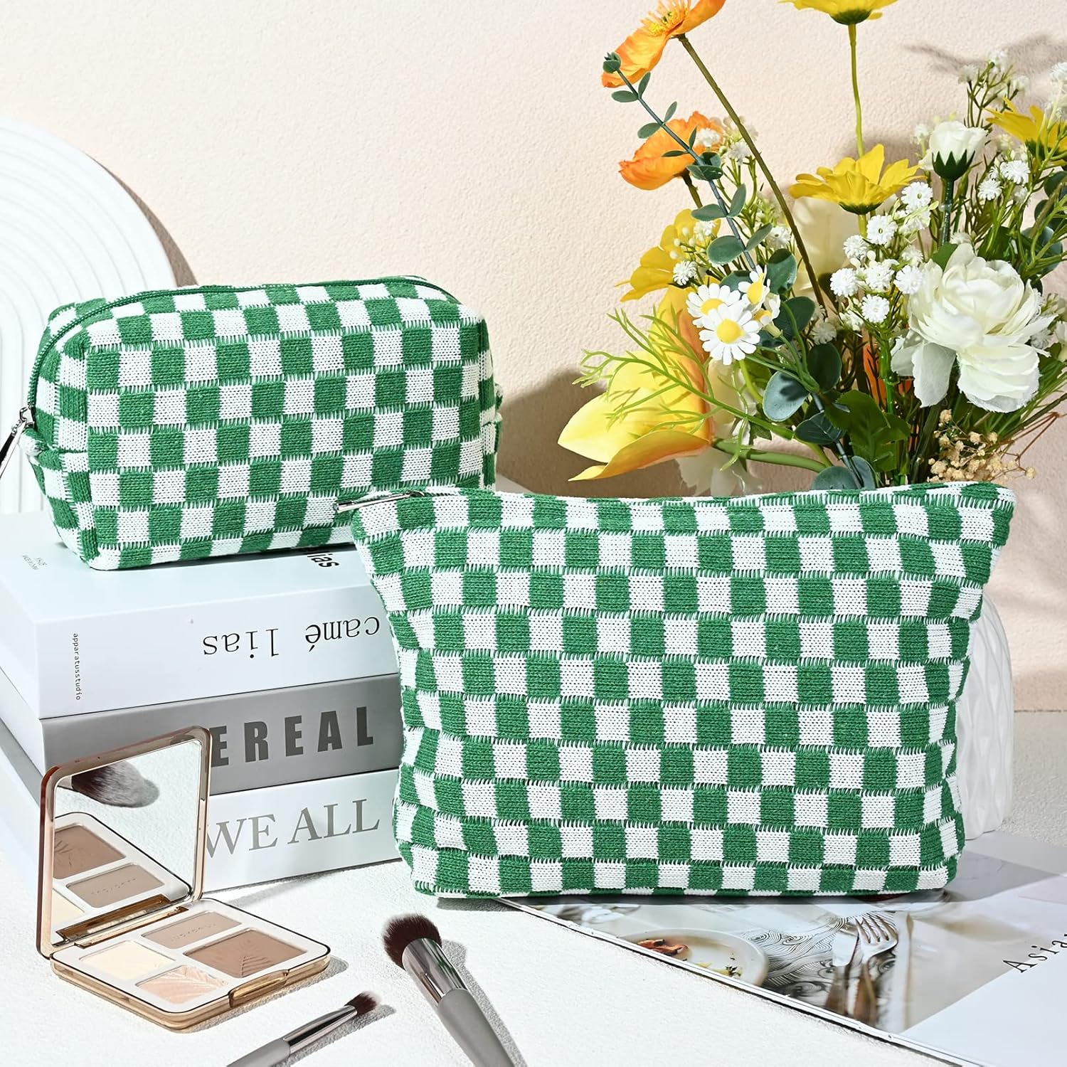 Must-Have Checked Make-up Bag Set | Temsk