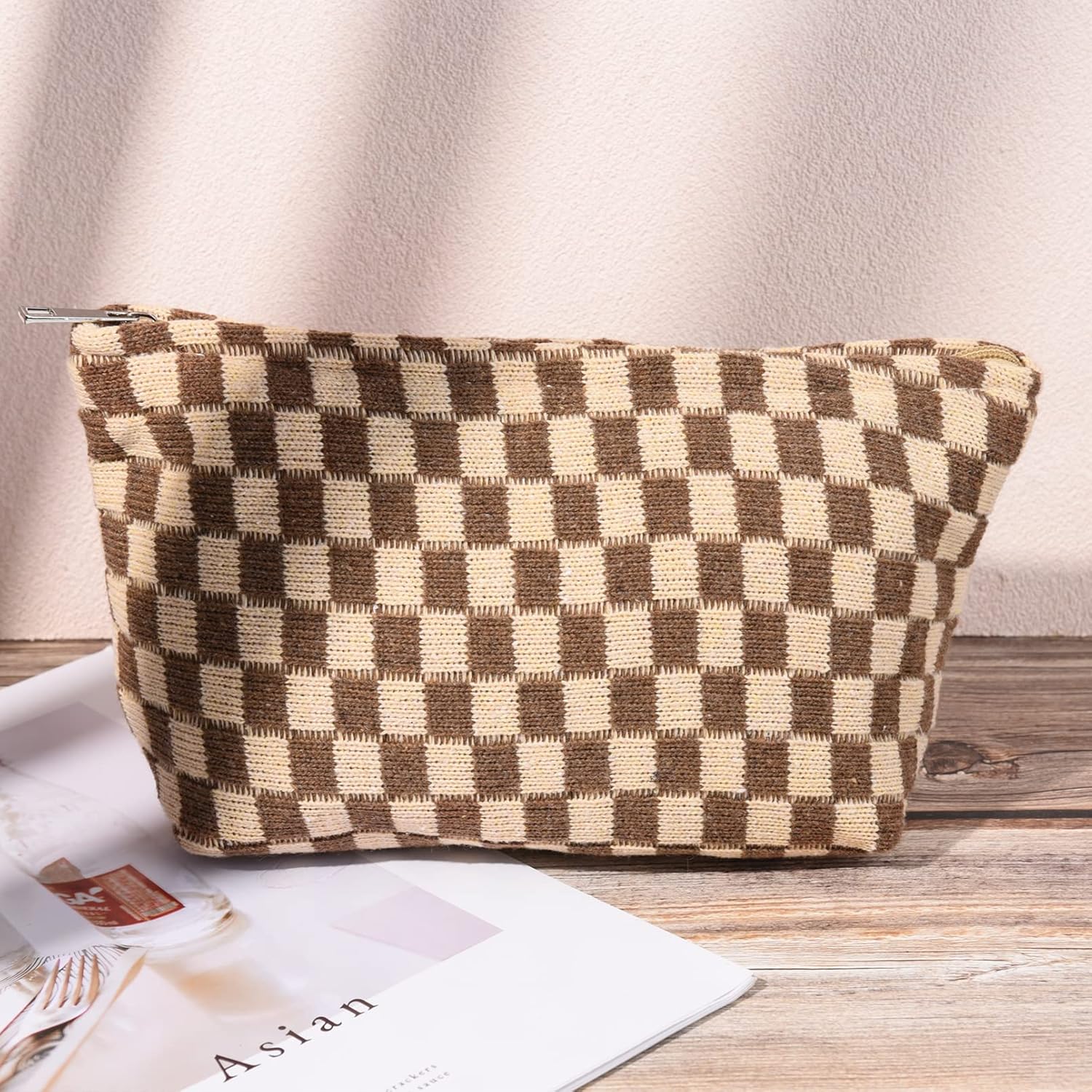 Must-Have Checked Make-up Bag Set | Temsk