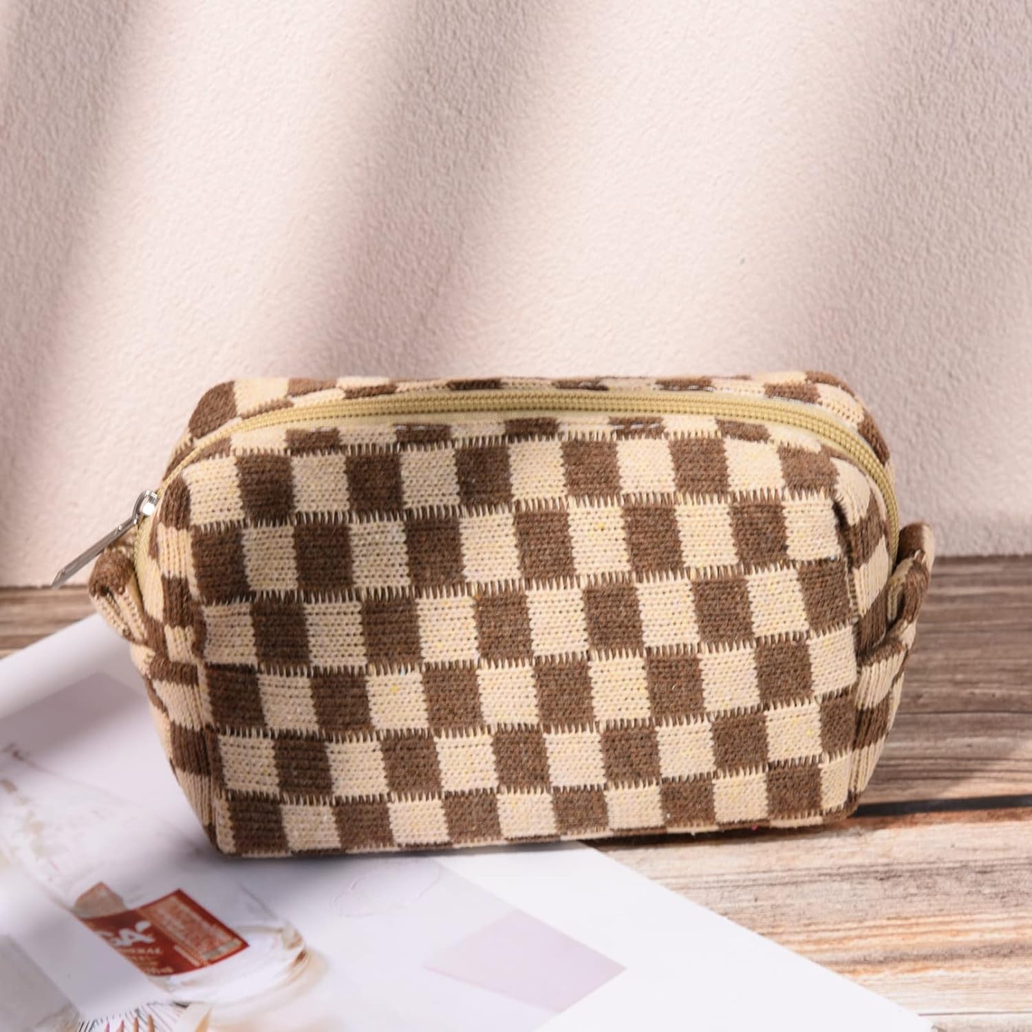 Must-Have Checked Make-up Bag Set | Temsk