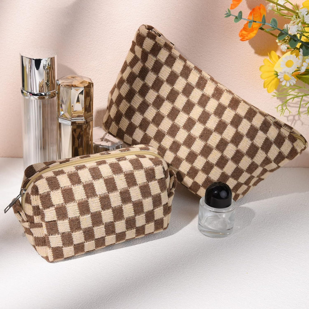 Must-Have Checked Make-up Bag Set | Temsk