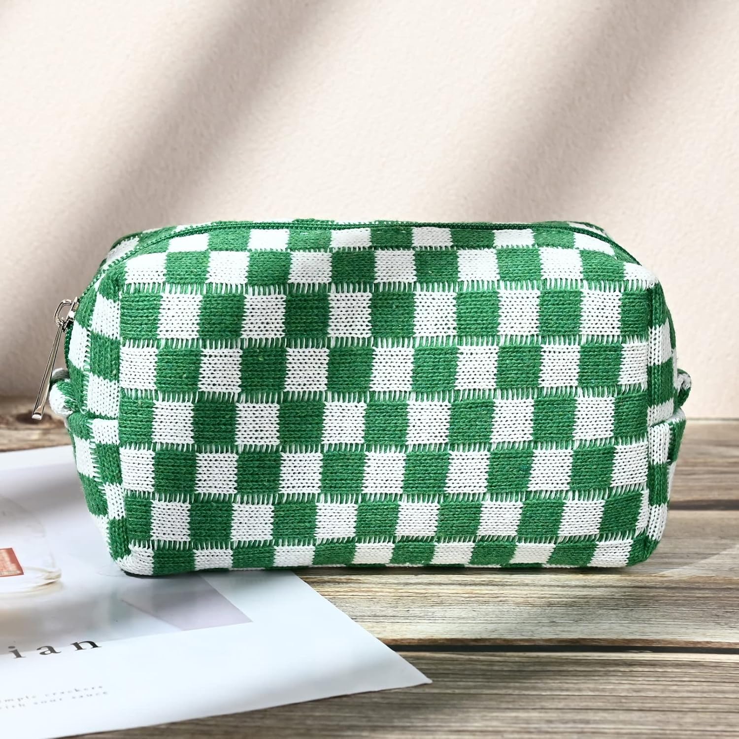 Must-Have Checked Make-up Bag Set | Temsk