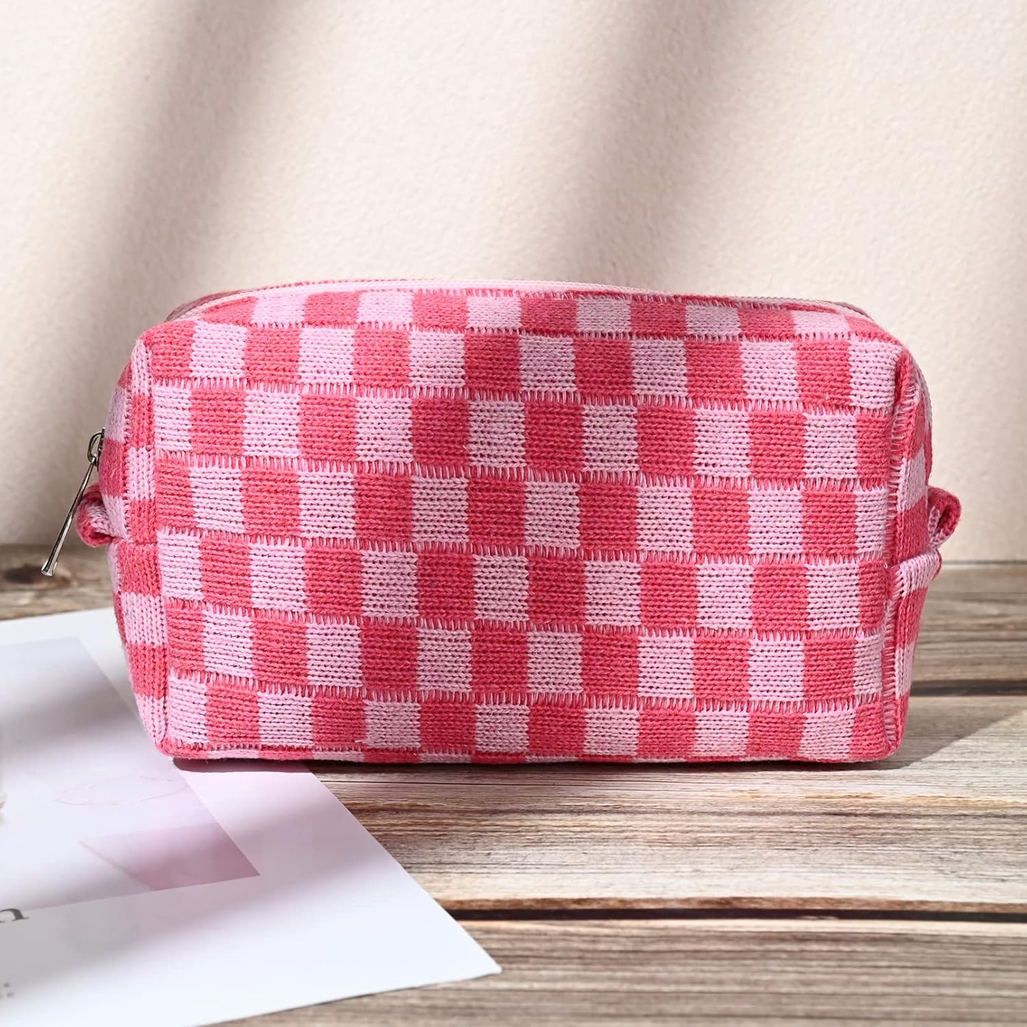 Must-Have Checked Make-up Bag Set | Temsk