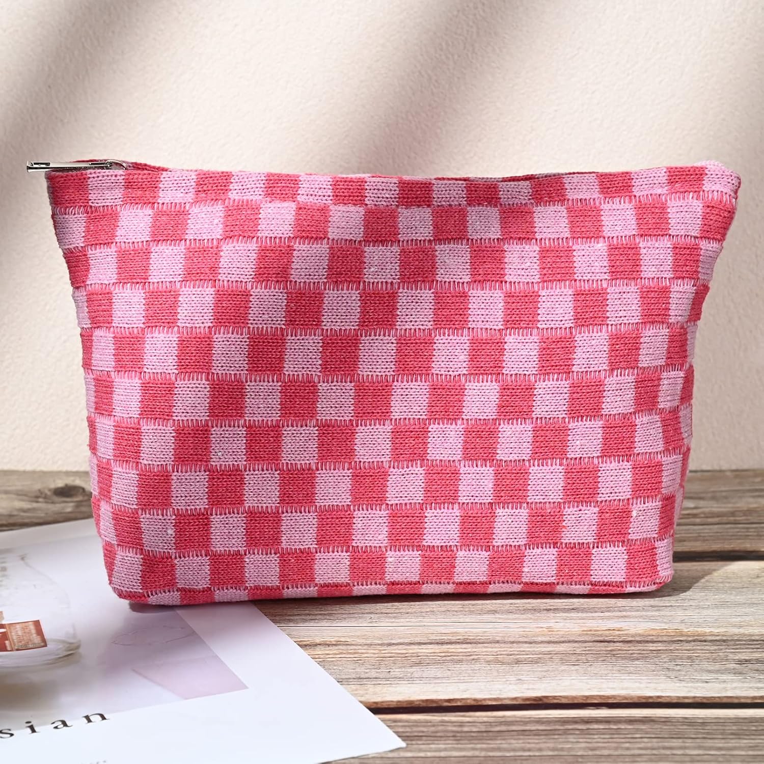 Must-Have Checked Make-up Bag Set | Temsk