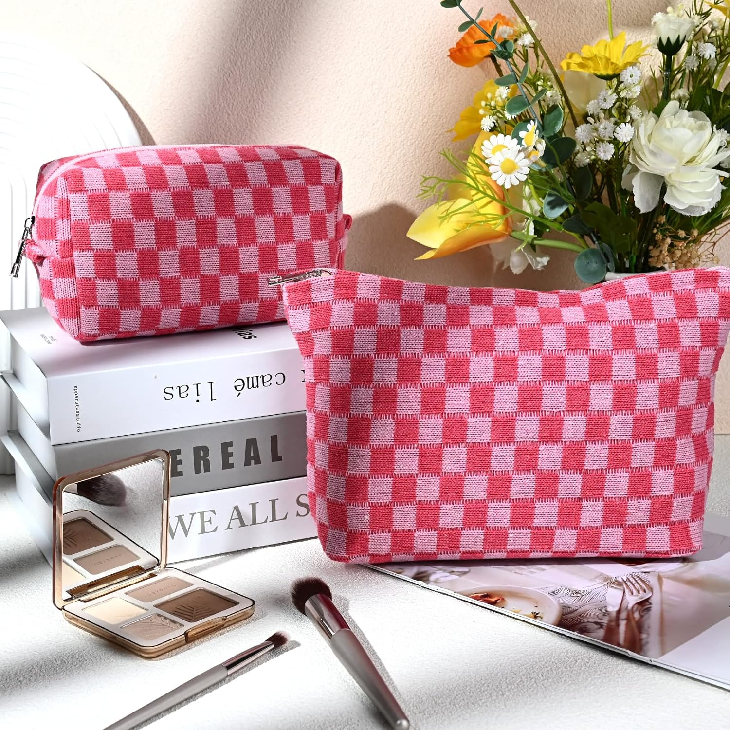 Must-Have Checked Make-up Bag Set | Temsk