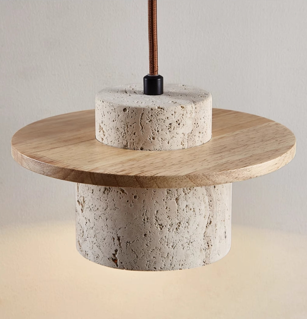 TerraStone Travertine Ceiling Mount Pendant Light Fixture | Temsk