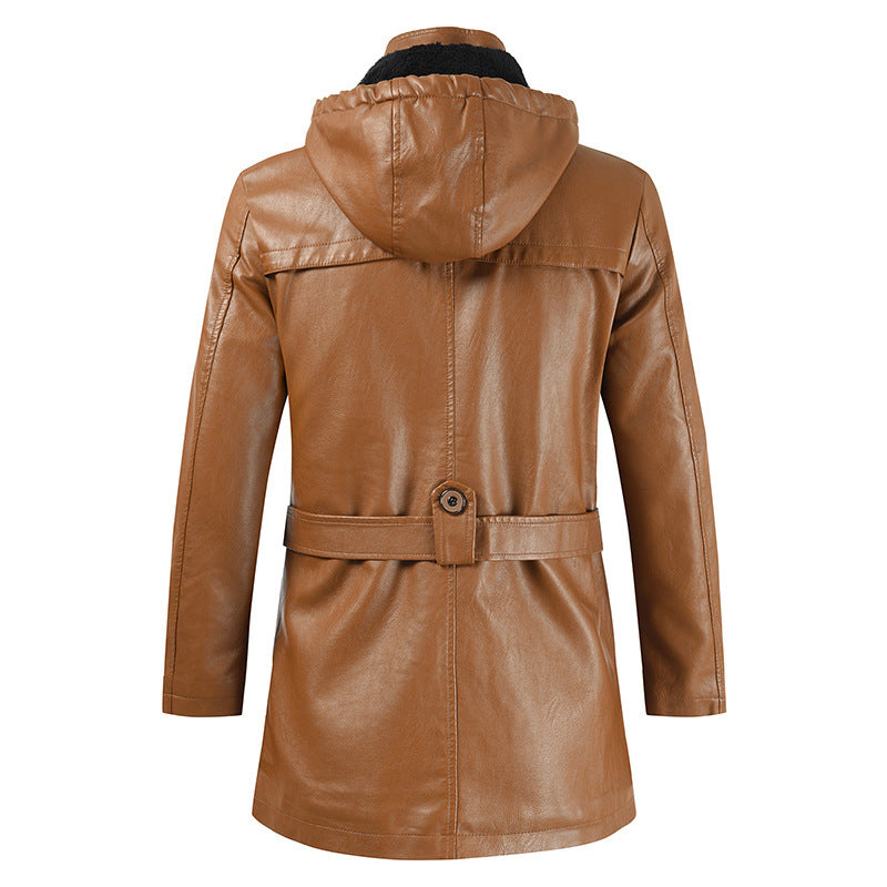 Arcadia Leather Jacket For Winter With Double Collar And Zipper | Temsk