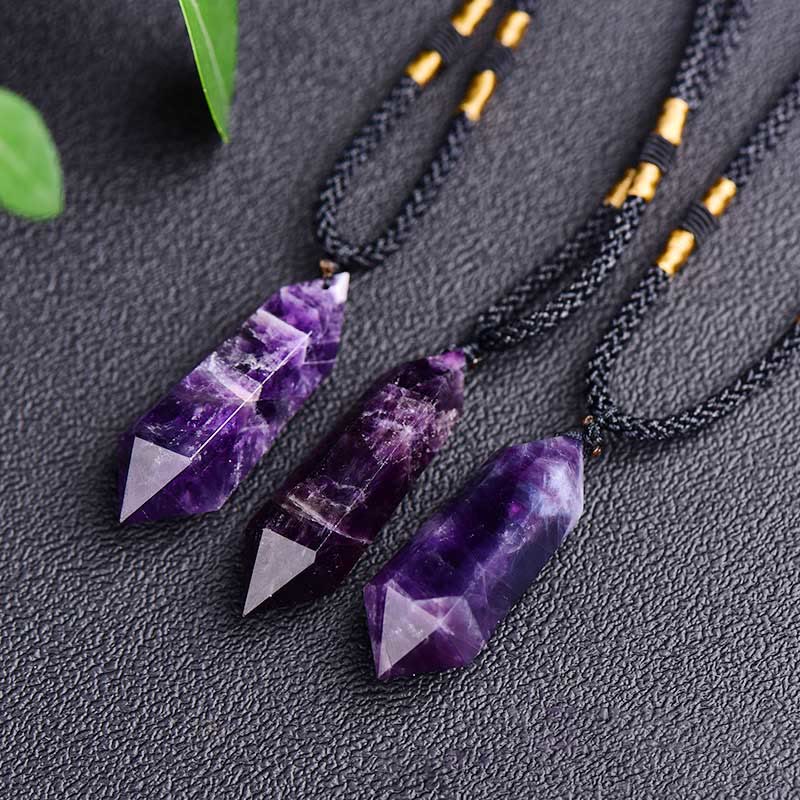 Natural Crystal Amethyst Healing Necklace - Lyra | Temsk