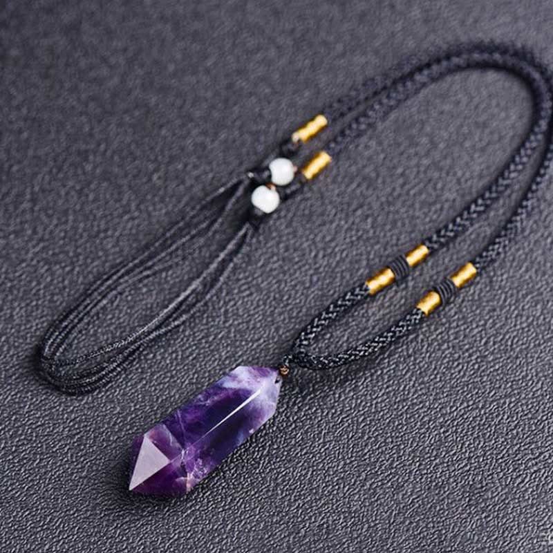 Natural Crystal Amethyst Healing Necklace - Lyra | Temsk