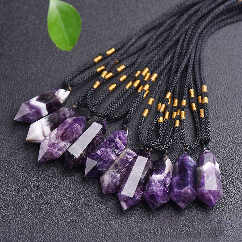 Natural Crystal Amethyst Healing Necklace - Lyra | Temsk