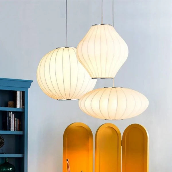 Lyra Silk and Steel Bubble Pendant Lamp for Modern Interiors | Snurv | Temsk