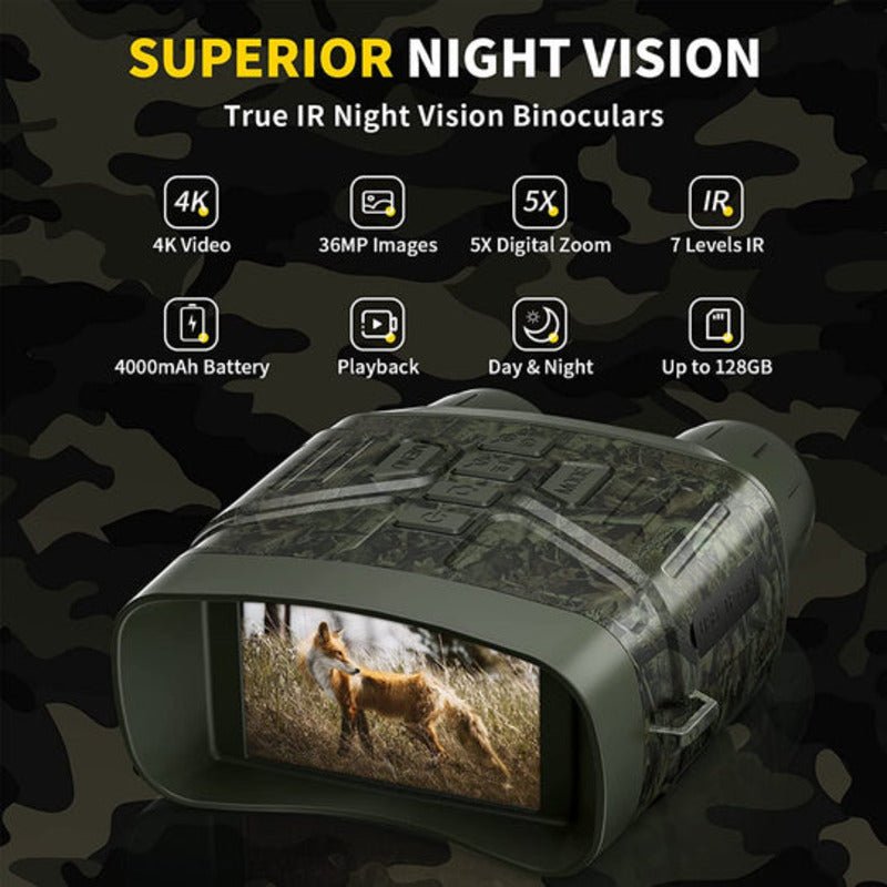 LumaGuard Digital Infrared Night Vision Binoculars With 4K Resolution And 36MP Camera | Temsk