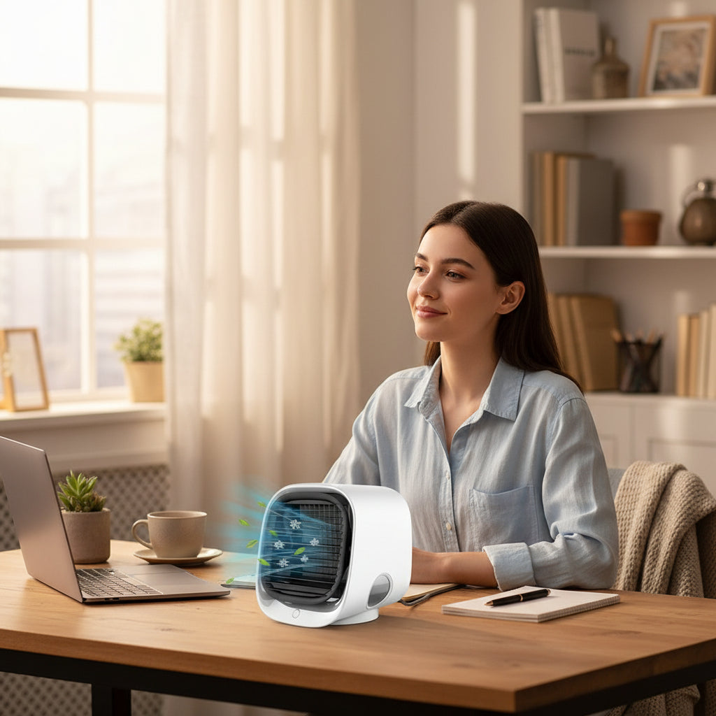 Tragbare persönliche Klimaanlage USB-betriebener Mini-Ventilator zur persönlichen Kühlung | Temsk
