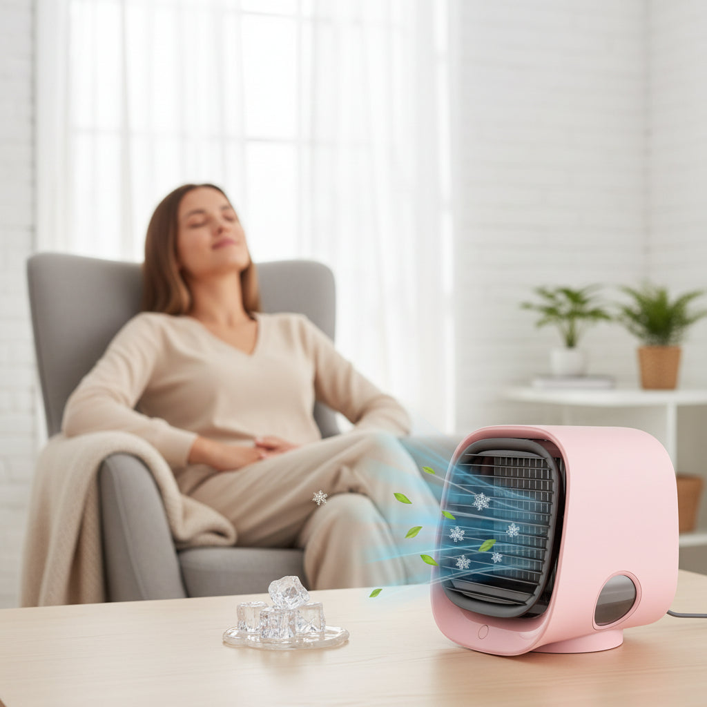 Tragbare persönliche Klimaanlage USB-betriebener Mini-Ventilator zur persönlichen Kühlung | Temsk