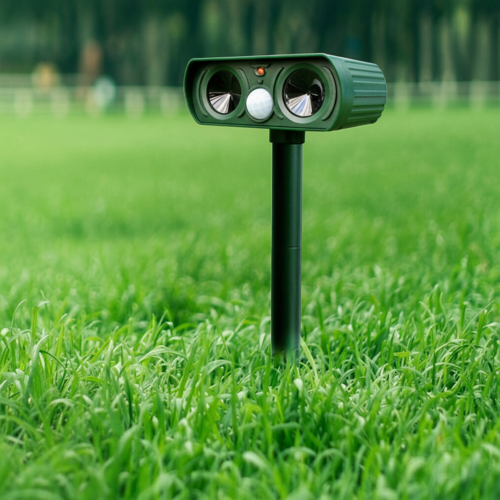 Solar Powered Outdoor Pest Repeller With Motion Activated Deterrent Light | Temsk