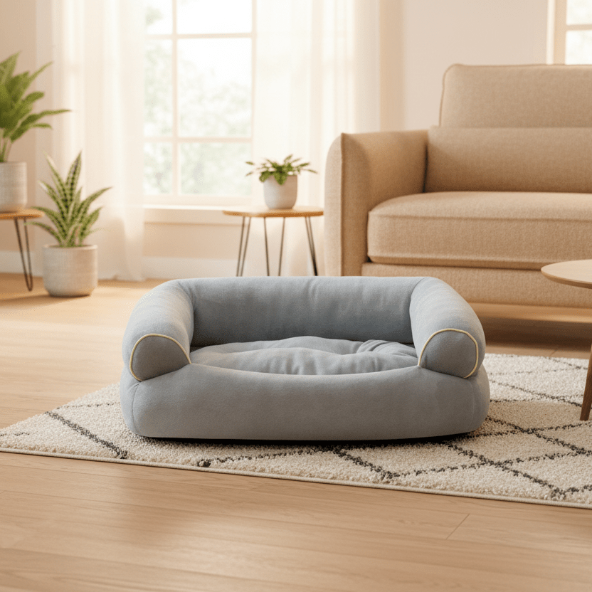 PawHaven High-Edged Orthopedic Dog Sofa For Secure And Supported Sleep | Temsk