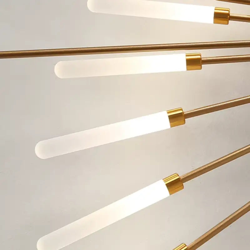 Plafonnier tube italien en aluminium et acrylique LED G9 60W salon moderne | Temsk