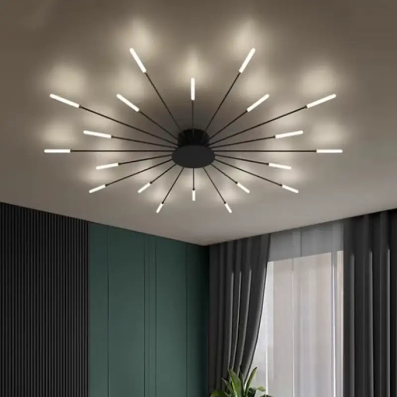 Plafonnier tube italien en aluminium et acrylique LED G9 60W salon moderne | Temsk