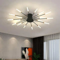 Plafonnier tube italien en aluminium et acrylique LED G9 60W salon moderne | Temsk