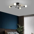 8-Light LED Ceiling Lamp In Black Aluminum, Warm White For Modern Living And Dining Rooms | Temsk