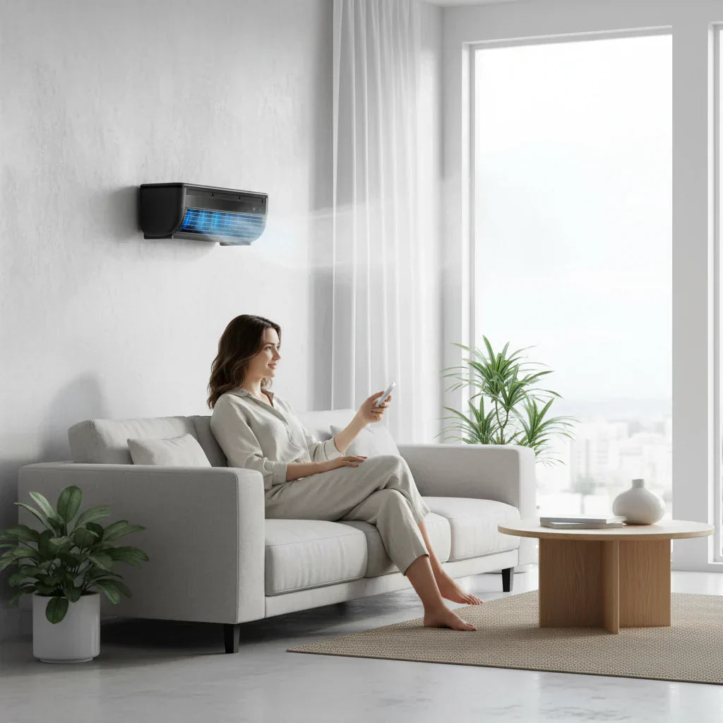 Kompakte wandmontierte Klimaanlage mit elektrischem Ventilator | Temsk