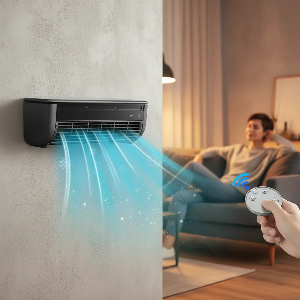 Kompakte wandmontierte Klimaanlage mit elektrischem Ventilator | Temsk
