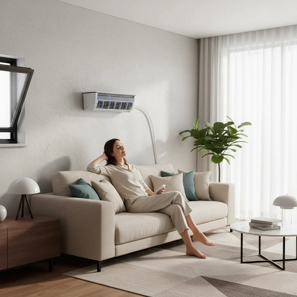 Kompakte wandmontierte Klimaanlage mit elektrischem Ventilator | Temsk