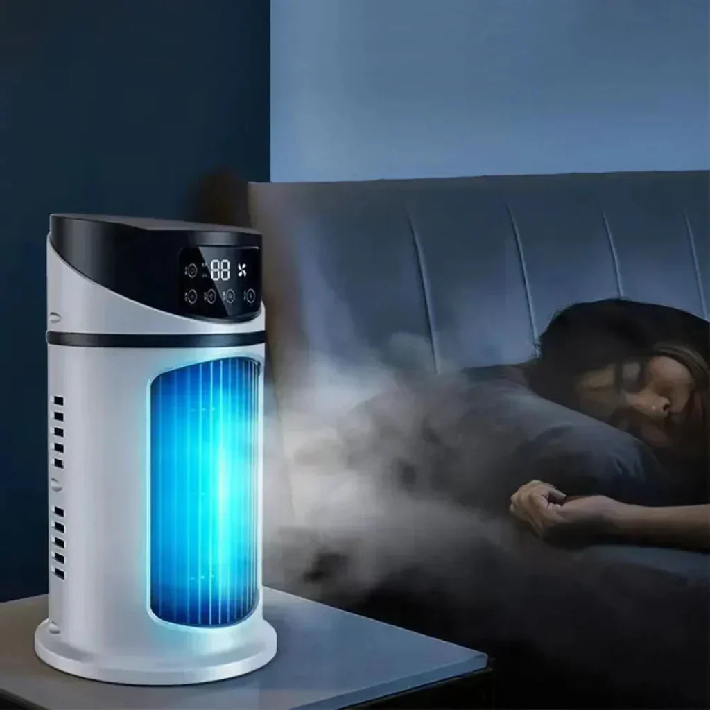 Kompakte tragbare Klimaanlage mit Verdunstungskühler und Ventilator | Temsk