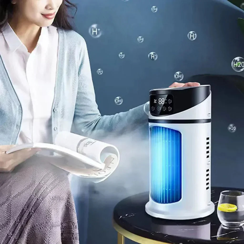 Kompakte tragbare Klimaanlage mit Verdunstungskühler und Ventilator | Temsk